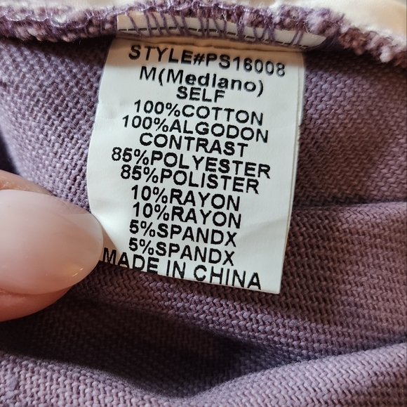 NWT Papermoom Mixed fabric Denim Pleated mini skirt. Purple green. Size Medium. - Picture 15 of 16